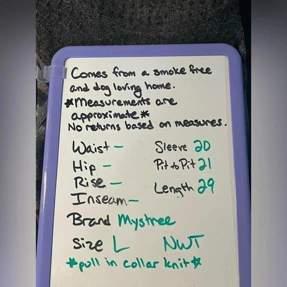 Mystree size L NWT pull-over sheer blouse with 3/4 sleeves w/elastic at cuff - Picture 6 of 10